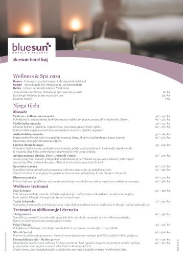 Wellness & Spa oaza Njega tijela - Bluesun Hotel Kaj Marija Bistrica