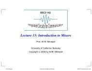 Lecture 15: Introduction to Mixers - Ali M. Niknejad - University of ...