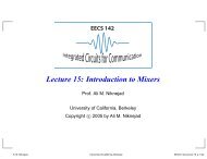 Lecture 15: Introduction to Mixers - Ali M. Niknejad - University of ...