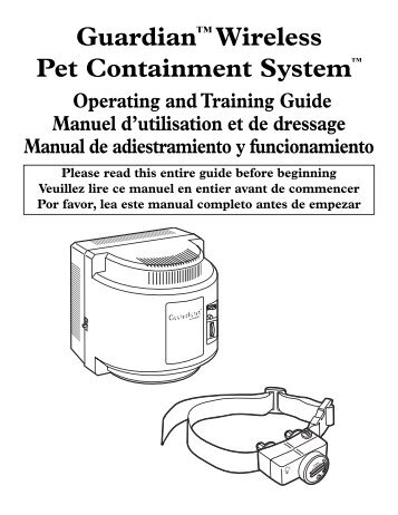 Guardianâ¢ Wireless Pet Containment Systemâ¢ - Guardianpet.net