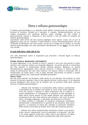 Dieta nel reflusso gastroesofageo - EndoscopiaDigestiva.it