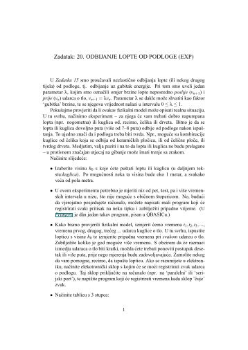 Zadatak: 20. ODBIJANJE LOPTE OD PODLOGE (EXP)