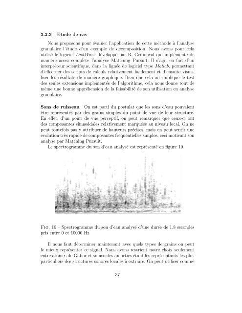 ModÃ©lisation de sons bruitÃ©s par la Synth`ese Granulaire