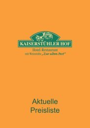 Aktuelle Preisliste - Kaiserstuehler Hof Breisach