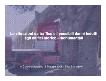 Lezione sulle vibrazioni da traffico sugli edifici