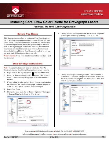 Installing Corel Draw Color Palette for Gravograph Lasers