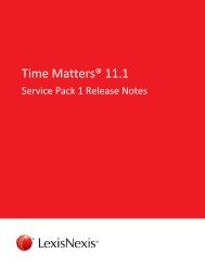 Time Matters 11.1 SP1 Release Notes - LexisNexis Support Center