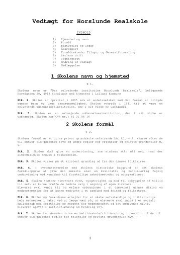 Vedtægt for Horslunde Realskole