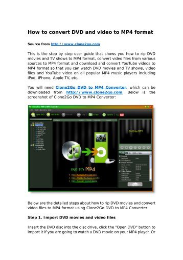 How to convert DVD and video to MP4 format - Clone2Go