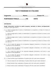 Test d'ingresso di Italiano 2012/2013 - Liceo Classico C.Cavour