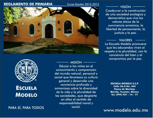 Reglamento de primaria 2012.cdr - Escuela Modelo