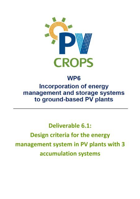 Design criteria for the energy management system in PV ... - APERe