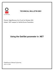 Using the Get/Set parameter in .NET - DigitalPersona