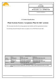 Plant Systems Factory Acceptance Plan for I&C systems - Iter