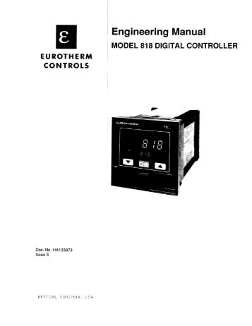 Eurotherm 818 Temperature Controller Operating Instructions