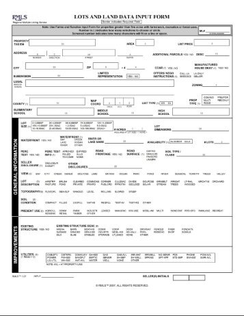 rells lots and land data input form - Oregon Homes For Sale By Owner