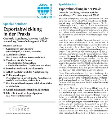 Exportabwicklung in der Praxis - Formularverlag CW Niemeyer