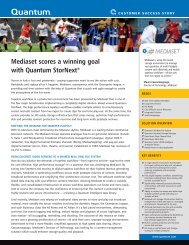 Mediaset scores a winning goal with Quantum StorNext