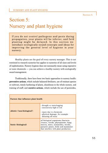 Section 5: Nursery and plant hygiene - World Agroforestry Centre