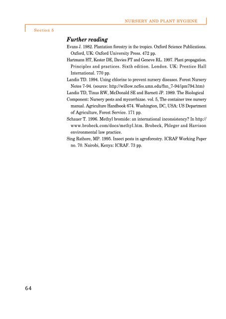 Section 5: Nursery and plant hygiene - World Agroforestry Centre