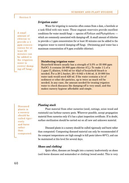 Section 5: Nursery and plant hygiene - World Agroforestry Centre