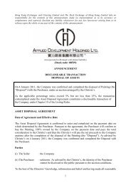 Announcement of Discloseable Transaction - Disposal of Assets
