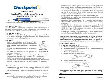 Instructions for Use - Checkpoint Surgical