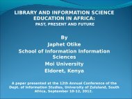 LIBRARY AND INFORMATION SCIENCE ... - Moi University