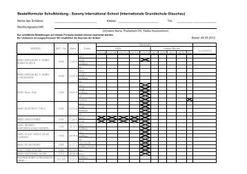 Bestellformular Schulkleidung - Saxony International School ...