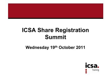 ICSA Share Registration ICSA Share Registration ... - Computershare