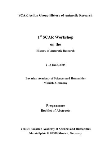 SCAR Action Group History of Antarctic Research 1