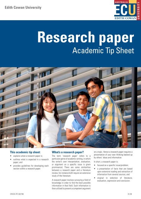 Research paper - Edith Cowan University