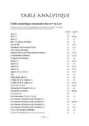 table analytique - Dossier des latinistes