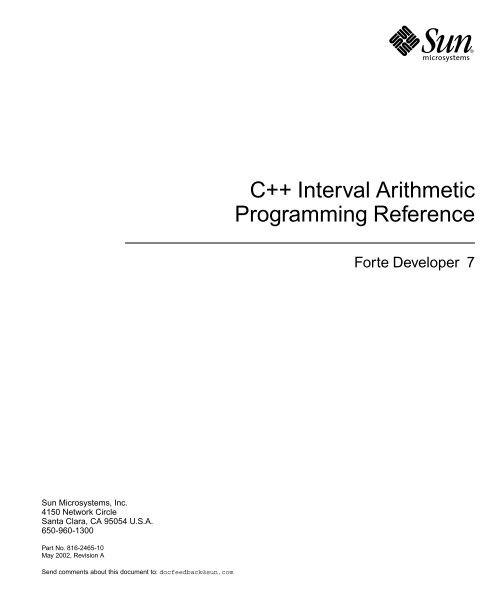 C Interval Arithmetic Programming Reference - 