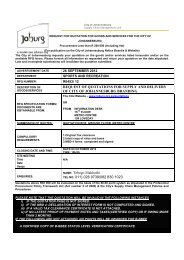 REQUEST OF QUOTATIONS FOR SUPPLY AND ... - Joburg