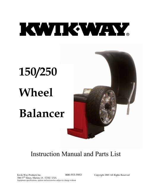 150/250 Wheel Balancer - aesco