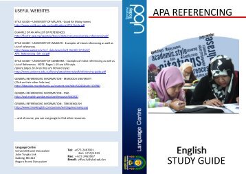 APA REFERENCING English STUDY GUIDE - Universiti Brunei ...