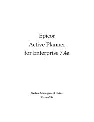 Epicor Active Planner for Enterprise 7.4a - Sage Software Online