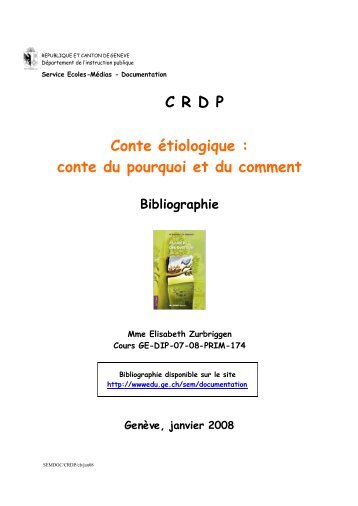 Contes Ã©tiologiques CRDP - Ge.ch