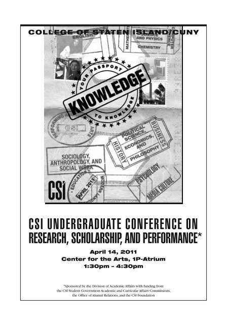 csi undergraduate conference on research, scholarship ... - CSI Today