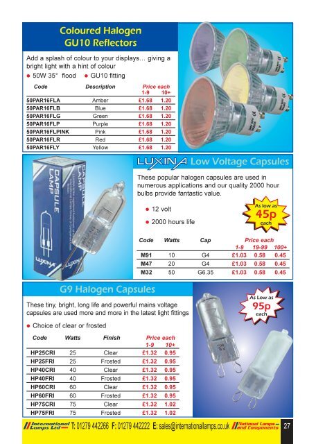 Low Energy Fire Rated Downlights - National Lamps and Components