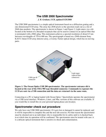 The USB 2000 Spectrometer Spectrometer check out ... - UGAstro