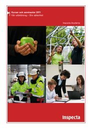 Kurser och seminarier 2011 VÃ¥r utbildning â Din sÃ¤kerhet - Inspecta