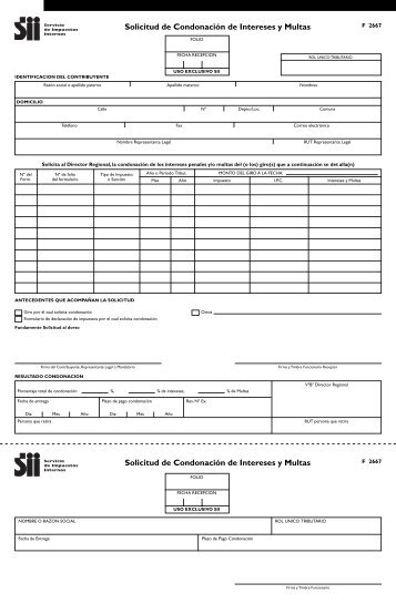 Formulario 2667 - Servicio de Impuestos Internos