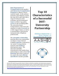 Top 10 Characteristics of a Successful DOT-University Partnership