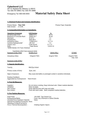 Material Safety Data Sheet - The Glu Guru