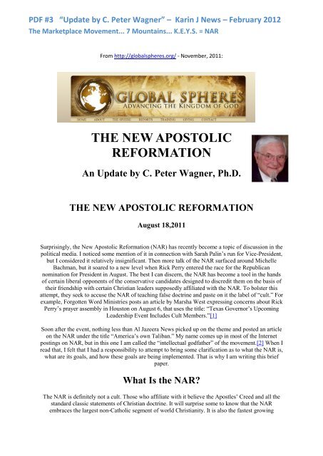 THE NEW APOSTOLIC REFORMATION - Elvorochjanne.se