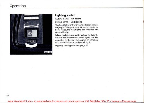 Download 1980 Volkswagen VW Transporter / Caravelle Instruction ...