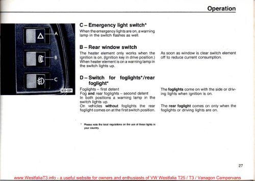 Download 1980 Volkswagen VW Transporter / Caravelle Instruction ...