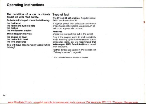 Download 1980 Volkswagen VW Transporter / Caravelle Instruction ...